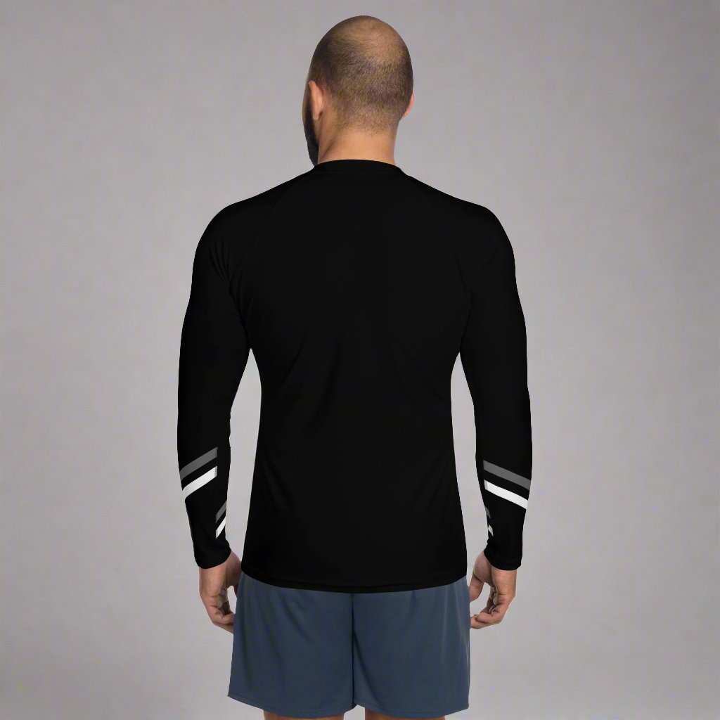 #GT4L Men's Black Striped Performance Long Sleeve Top. Branded Clothing and Accessories