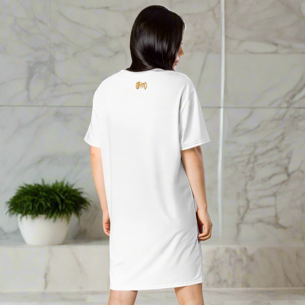 #GT4L Women's White T-shirt Dress. Branded Clothing Accessories