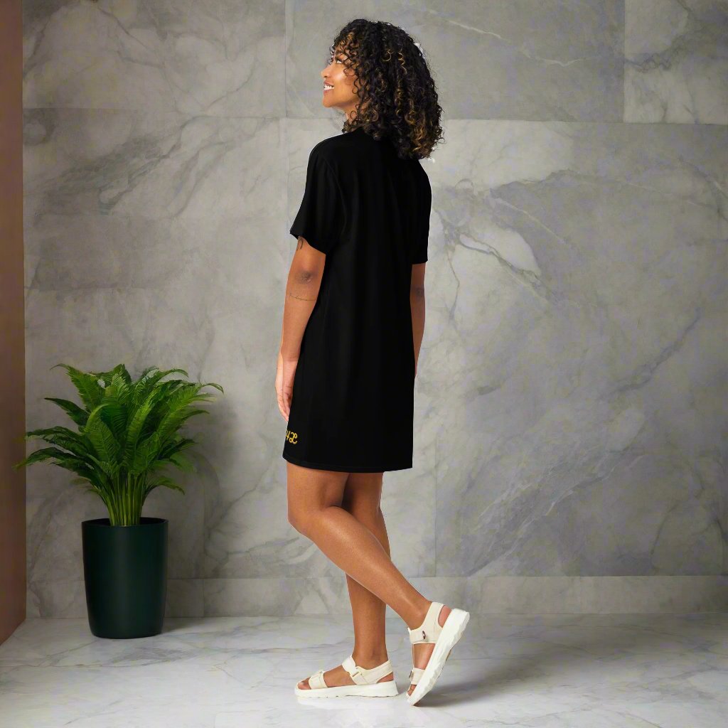 #GT4L Women's Black T-shirt Dress. Branded Clothing and Accessories