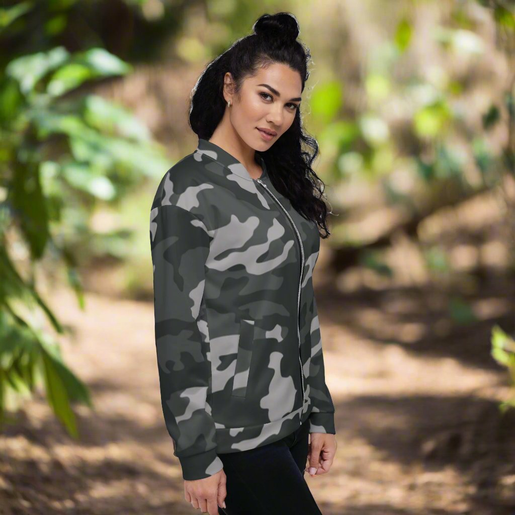 #GT4L - Women's Camo Bomber Jacket. Branded Clothing and Accessories