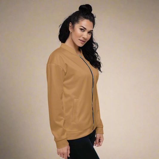 GT4L- Women's Brown Bomber Jacket. Branded Clothing and Accessories