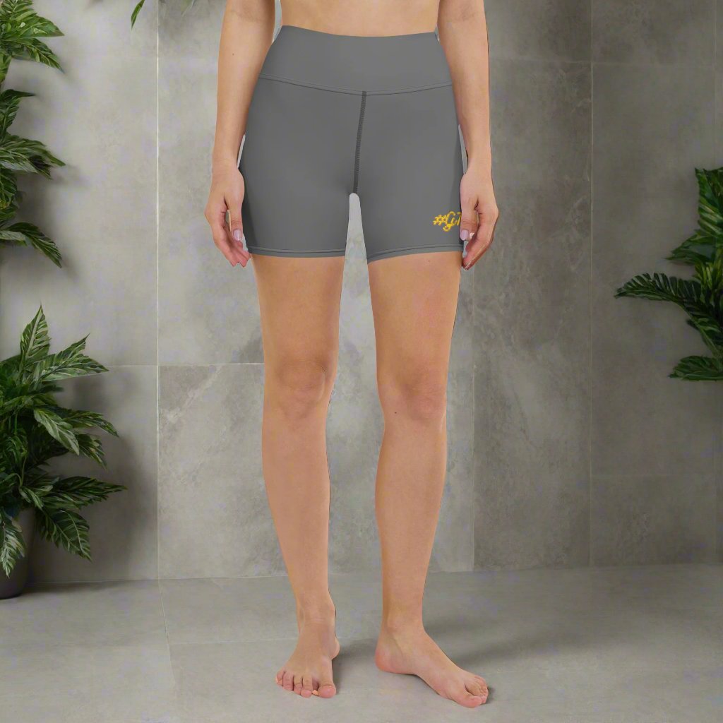 #GT4L Women's Grey Yoga Shorts. Branded Clothing and Accessories