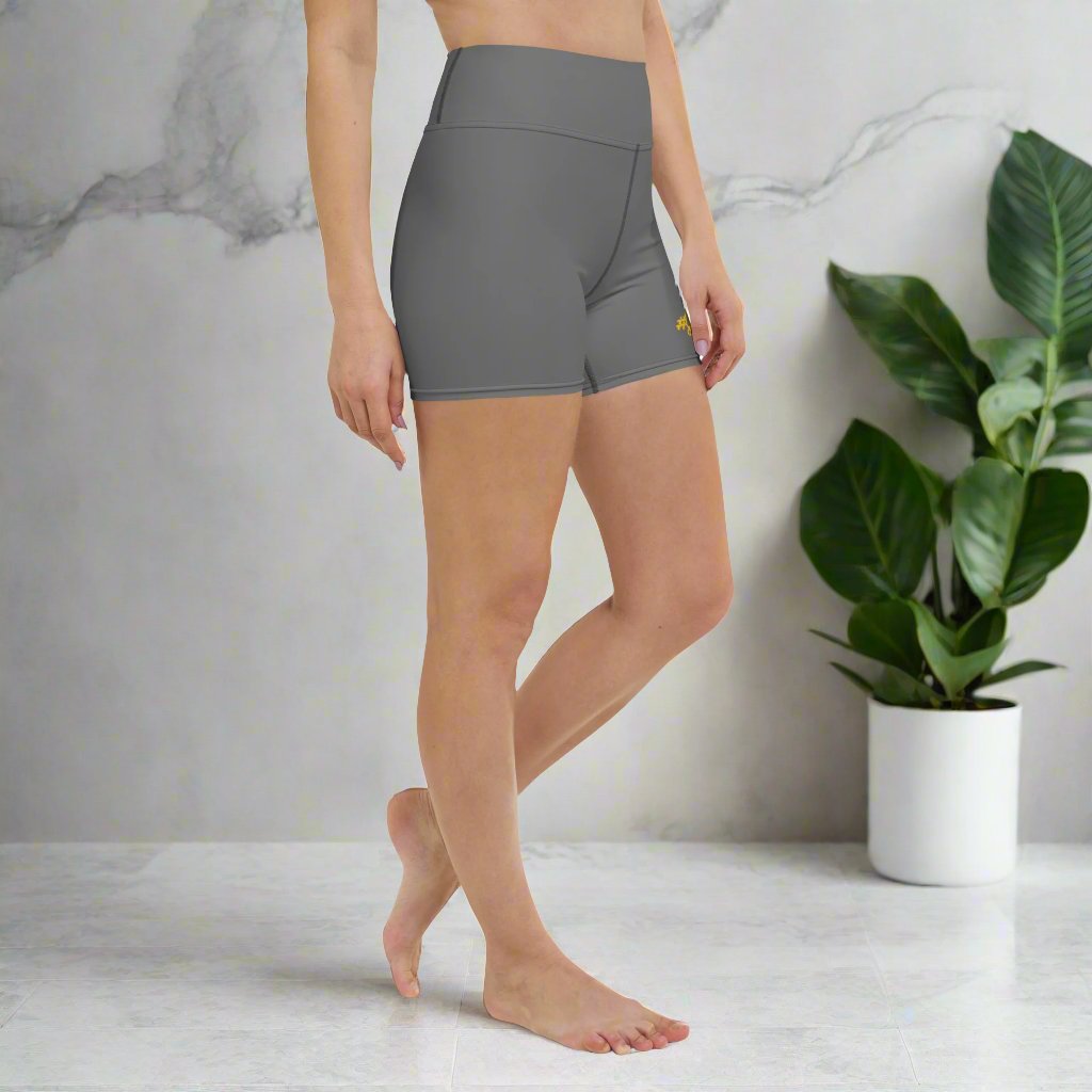 #GT4L Women's Grey Yoga Shorts. Branded Clothing and Accessories