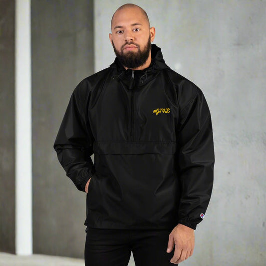 #GT4L - Embroidered Champion Packable Jacket. Branded Clothing & Accessories