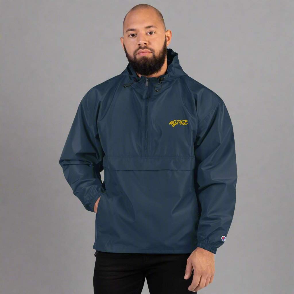 #GT4L - Embroidered Champion Packable Jacket. Branded Clothing & Accessories