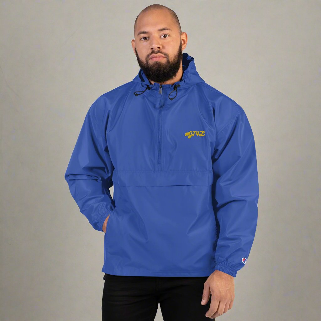 #GT4L - Embroidered Champion Packable Jacket. Branded Clothing & Accessories