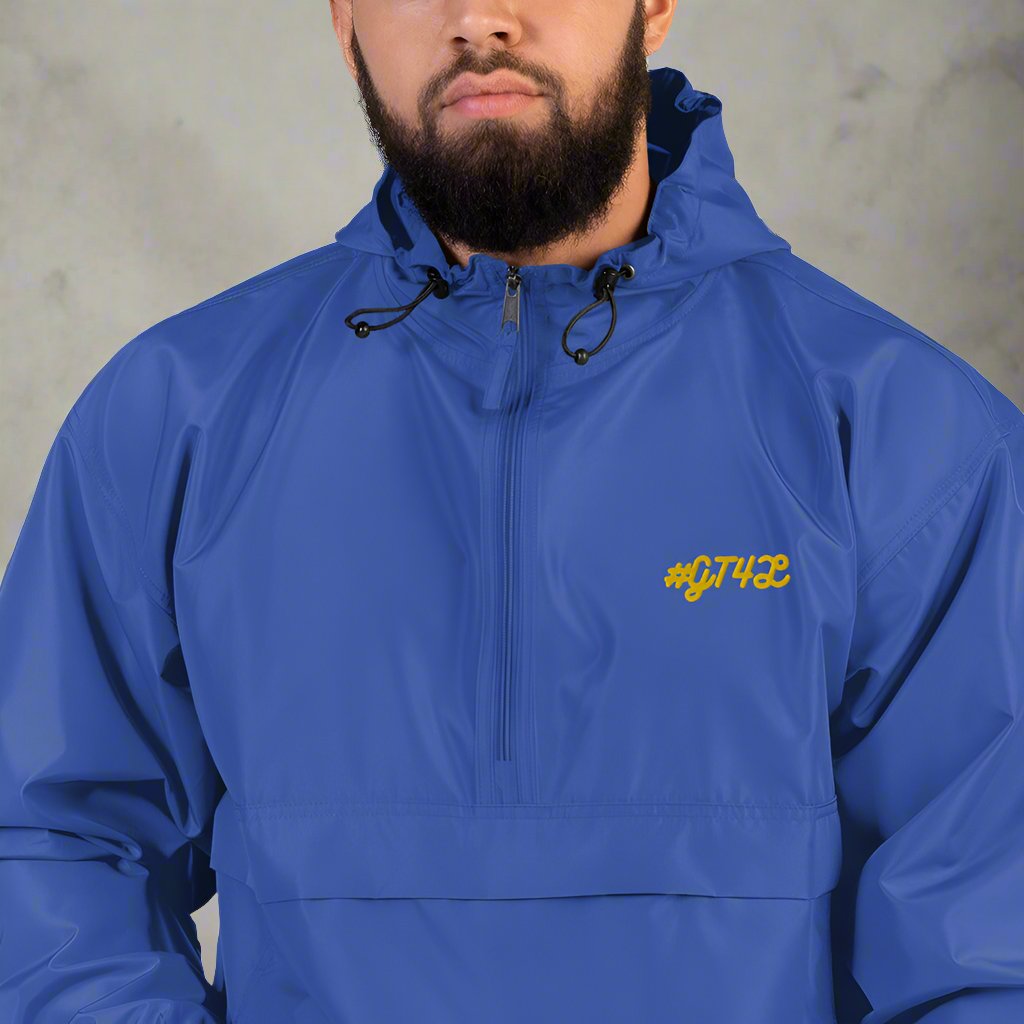 #GT4L - Embroidered Champion Packable Jacket. Branded Clothing & Accessories