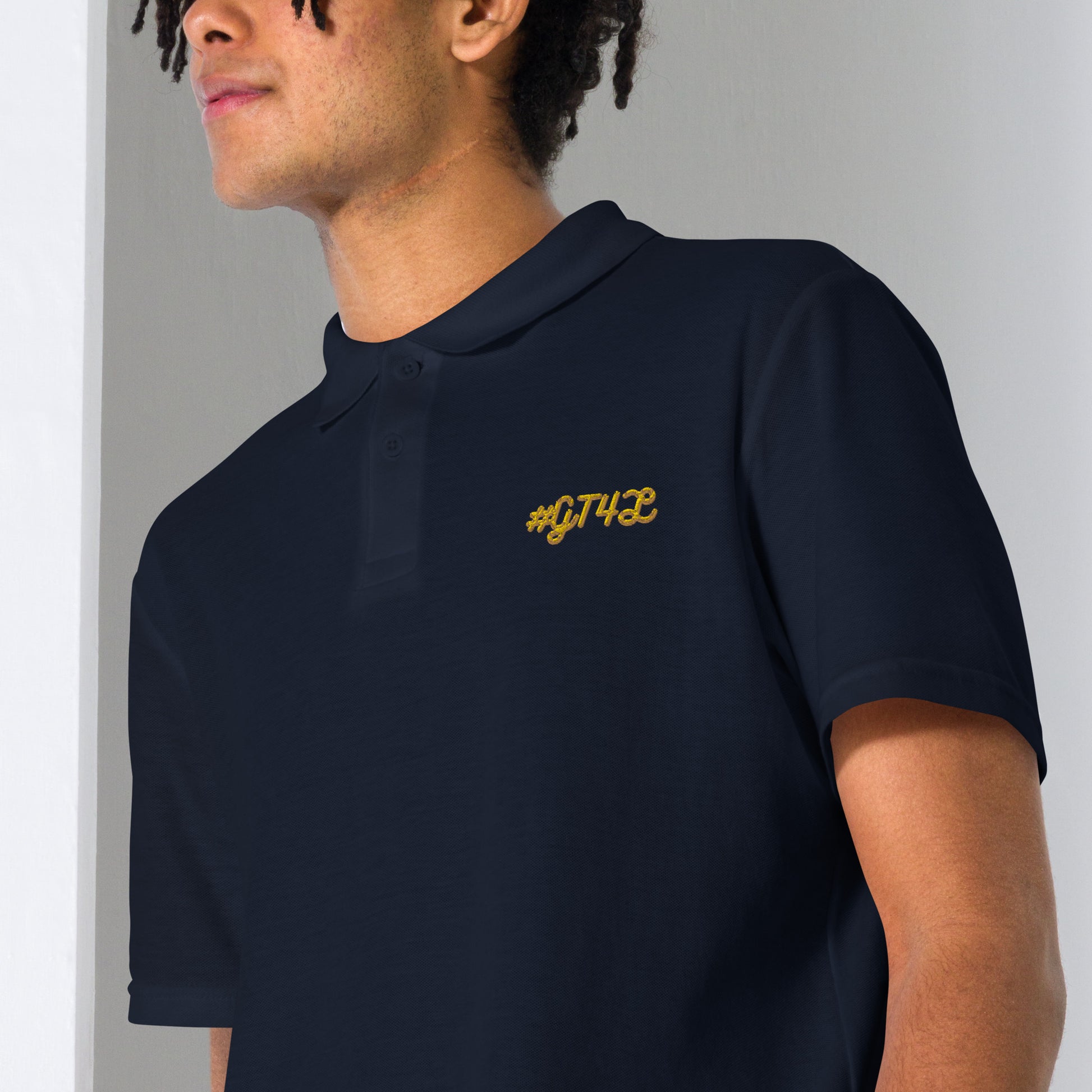 #GT4L Men's Embroidered  Pique Polo Shirt. Branded Clothing and Accessories