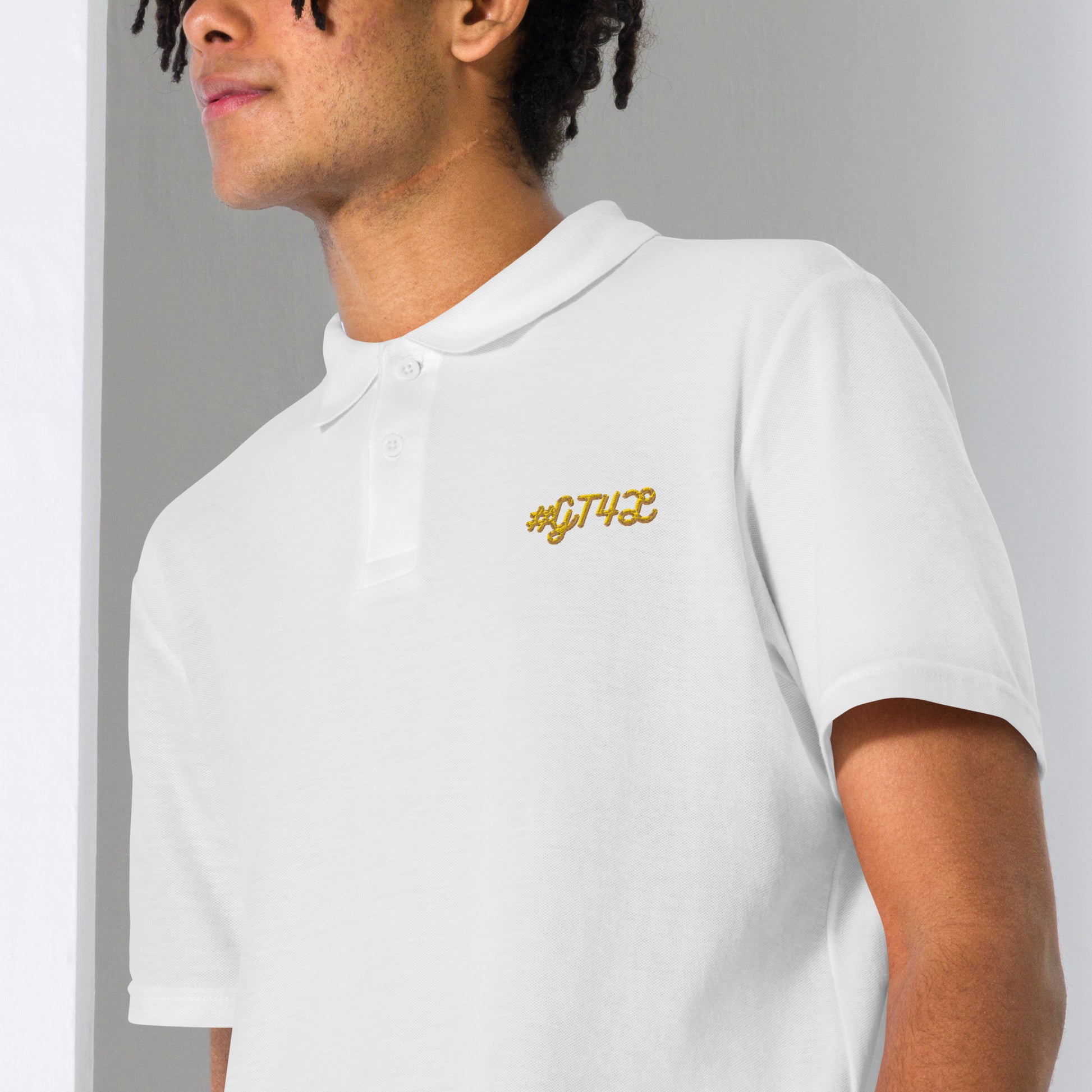 #GT4L Men's Embroidered  Pique Polo Shirt. Branded Clothing and Accessories