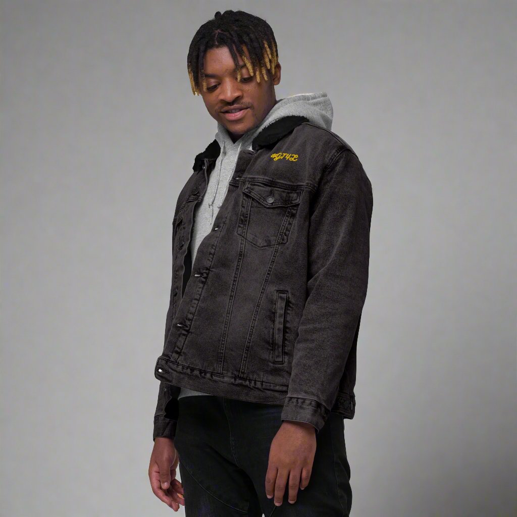 #GT4L - Men's Denim Sherpa Jacket. Branded Clothing and Accessories