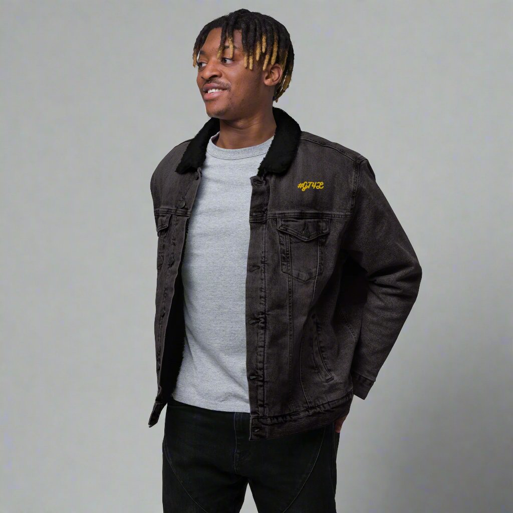 #GT4L - Men's Denim Sherpa Jacket. Branded Clothing and Accessories