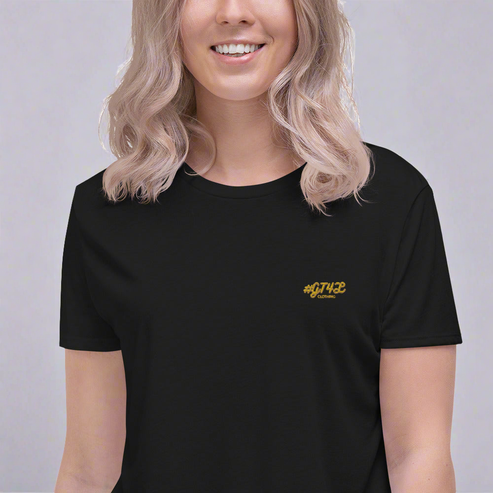 #GT4L Women's Embroidered Crop Tee. Branded Clothing and Accessories