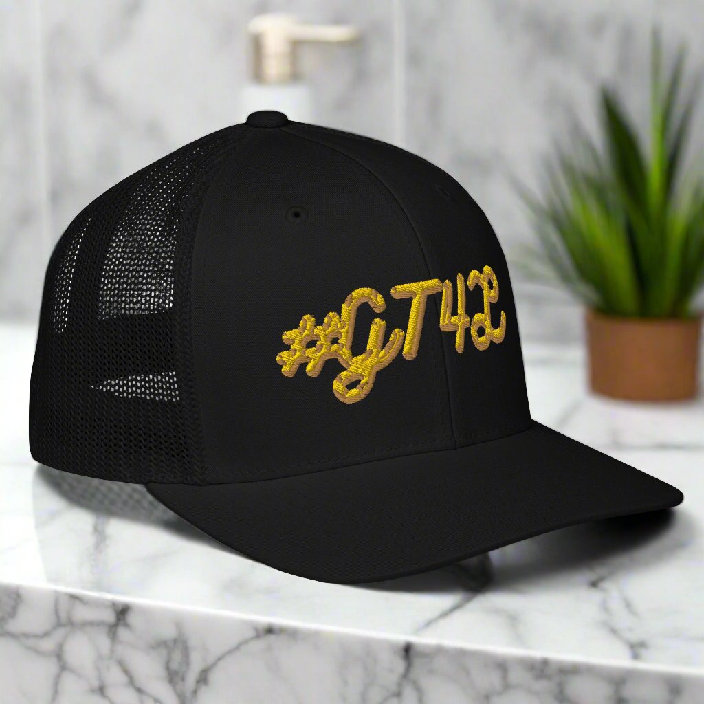 #GT4L Closed-back Mesh Trucker Cap. Branded Clothing and Accessories