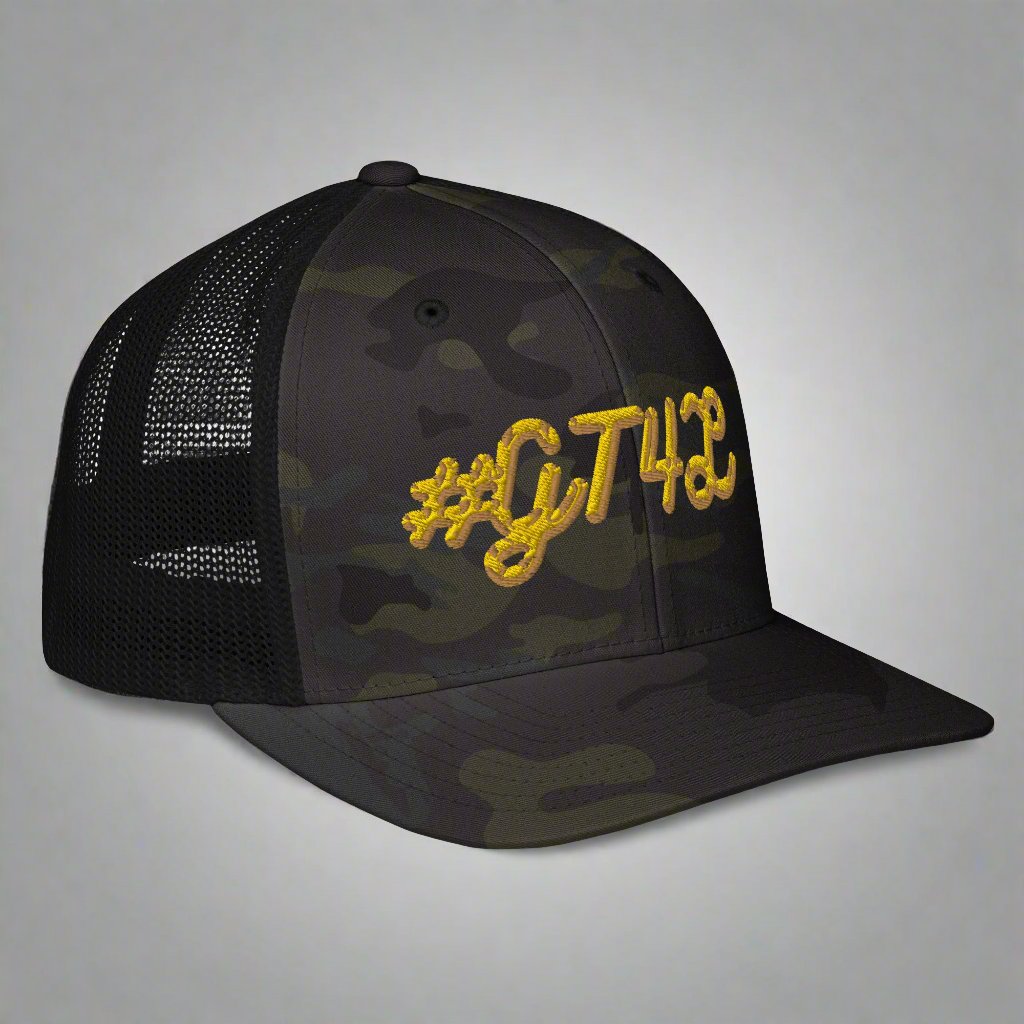 #GT4L Closed-back Mesh Trucker Cap. Branded Clothing and Accessories