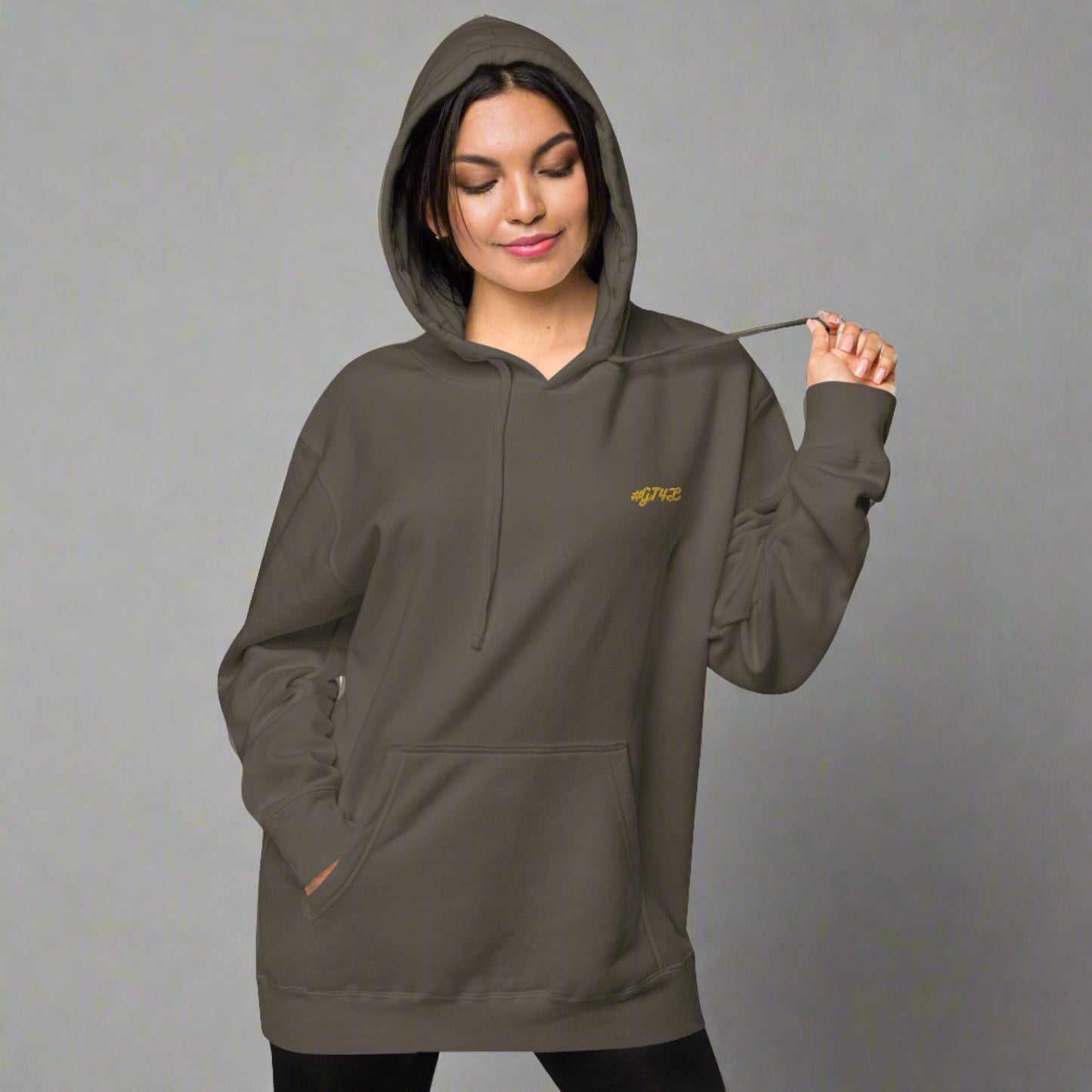 #GT4L Women's Embroidered Pigment-dyed Hoodie. Branded Clothing and Accessories