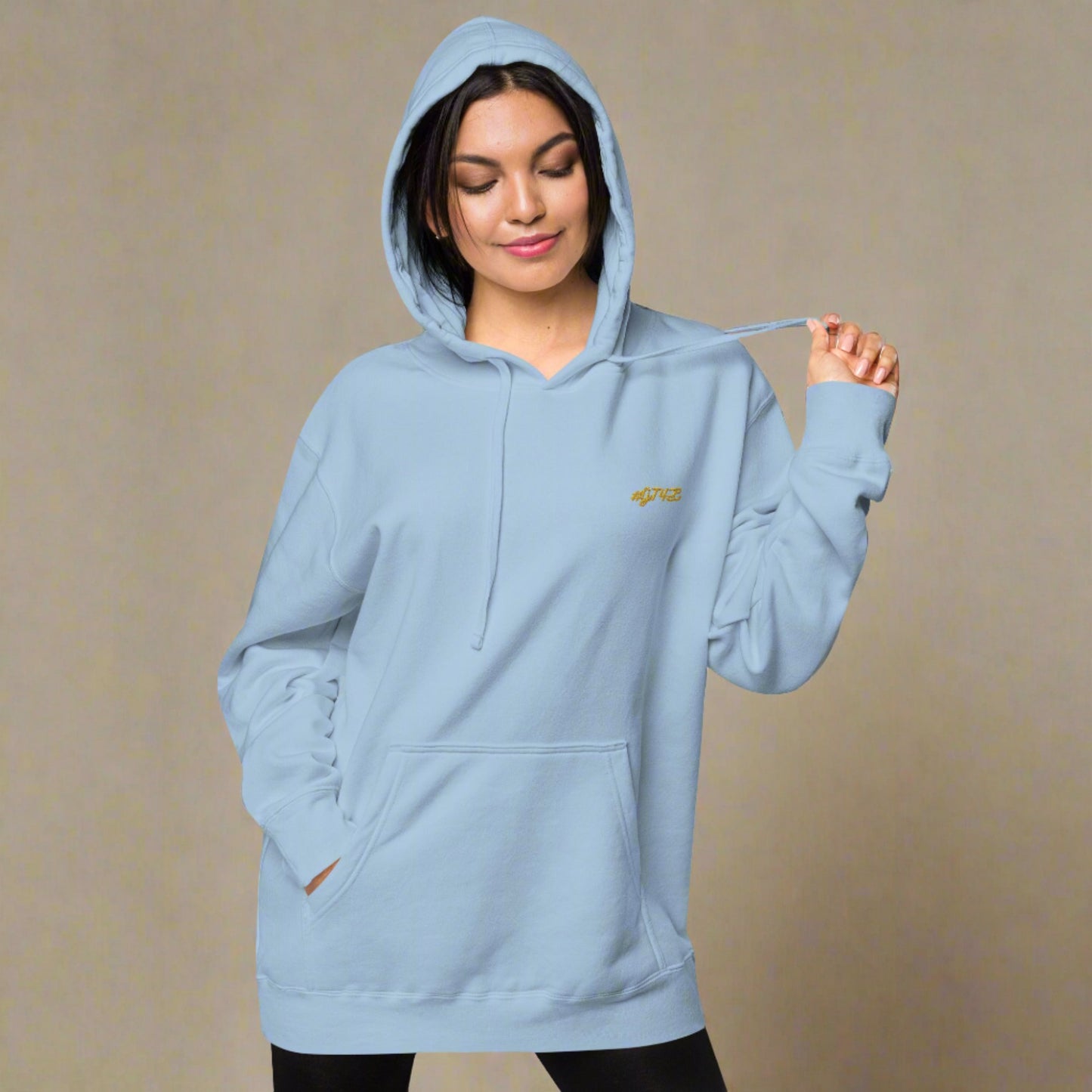 #GT4L Women's Embroidered Pigment-dyed Hoodie. Branded Clothing and Accessories