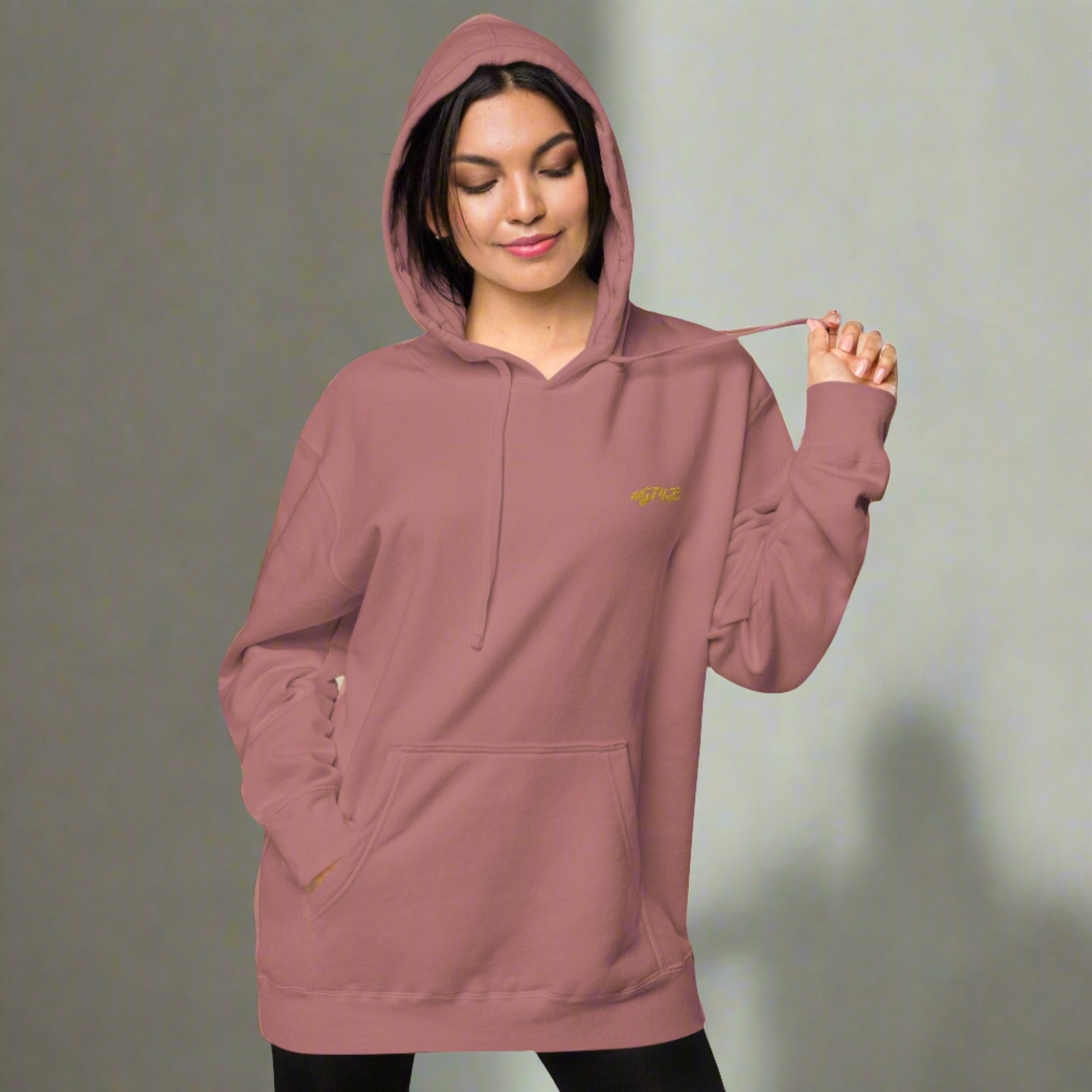 #GT4L Women's Embroidered Pigment-dyed Hoodie. Branded Clothing and Accessories