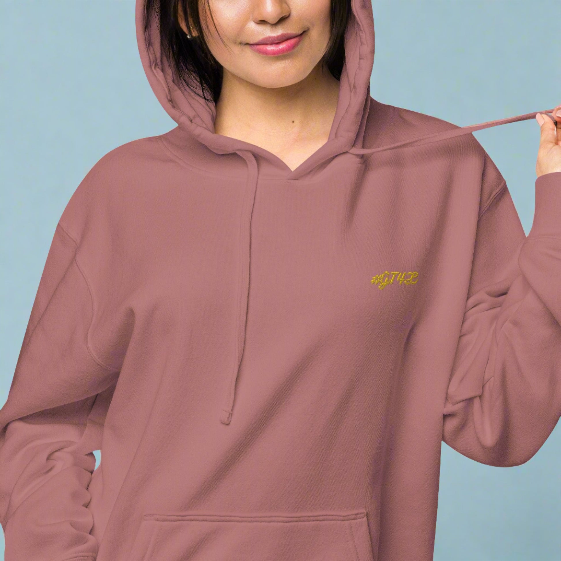 #GT4L Women's Embroidered Pigment-dyed Hoodie. Branded Clothing and Accessories