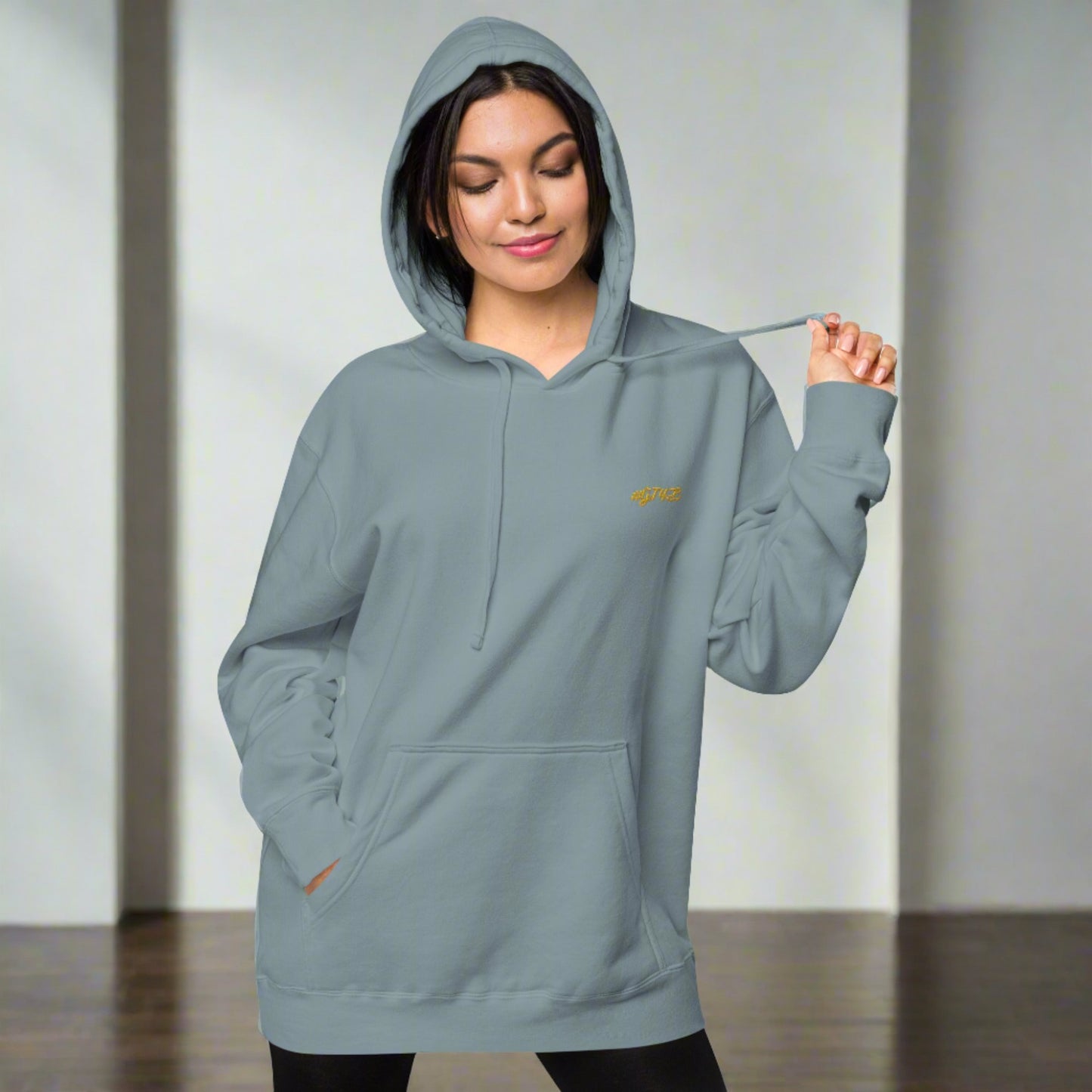 #GT4L Women's Embroidered Pigment-dyed Hoodie. Branded Clothing and Accessories