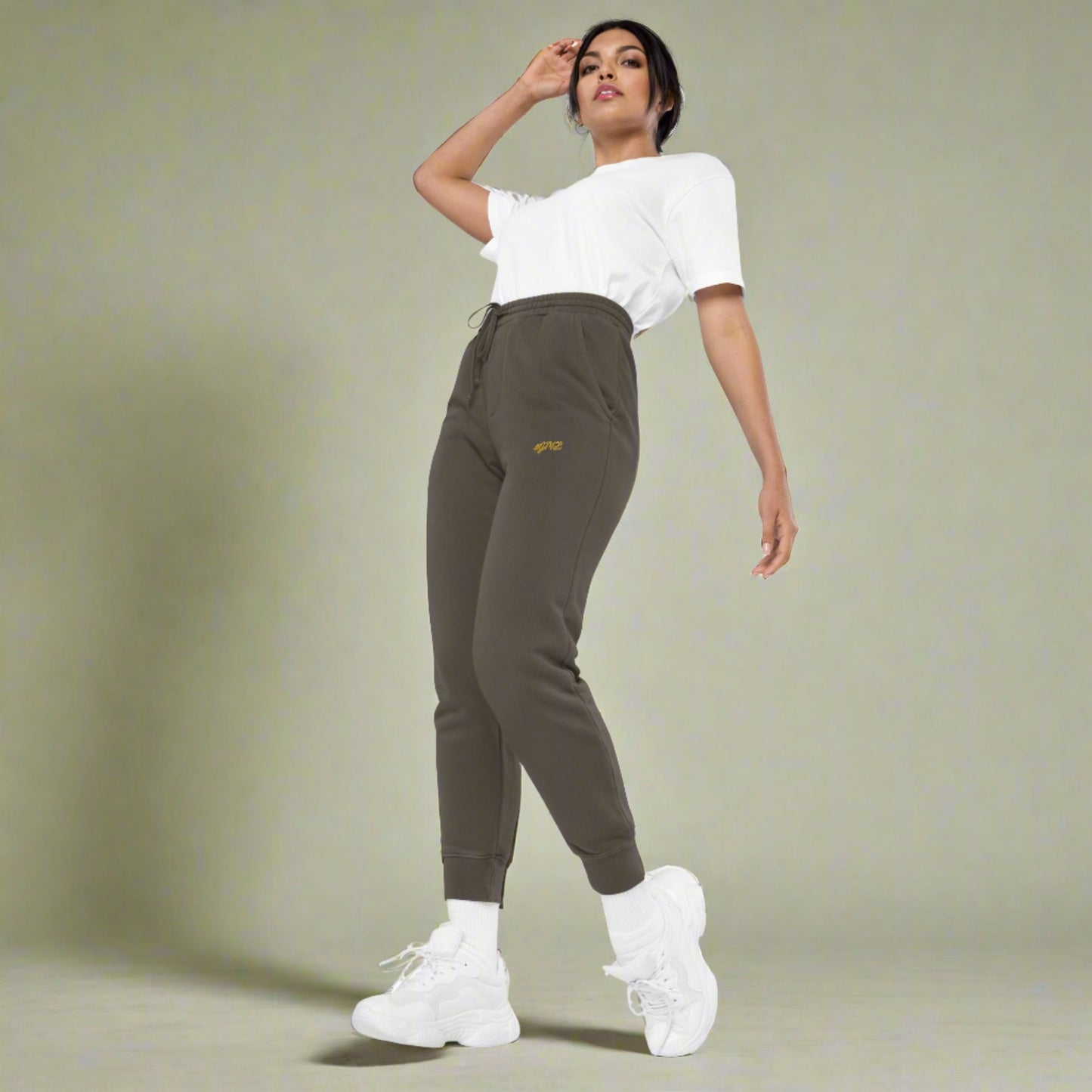 Women's Embroidered Pigment-dyed Joggers