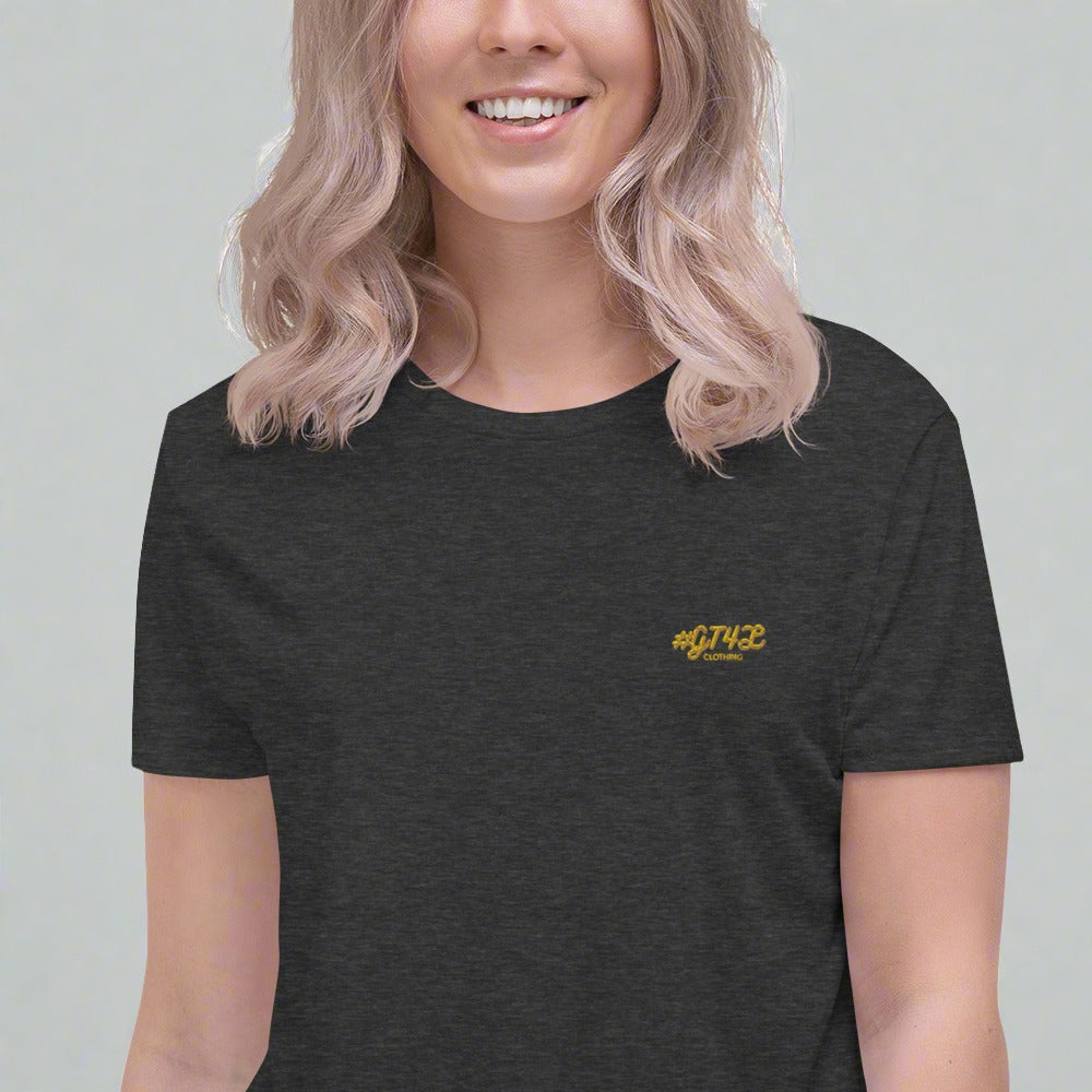 #GT4L Women's Embroidered Crop Tee. Branded Clothing and Accessories